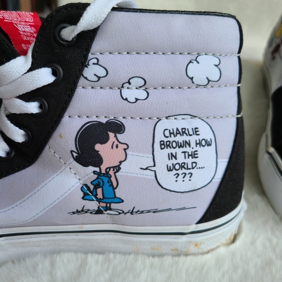 EXCELLENT Condition Peanuts Comics Vans High Tops - Picture 4 of 11